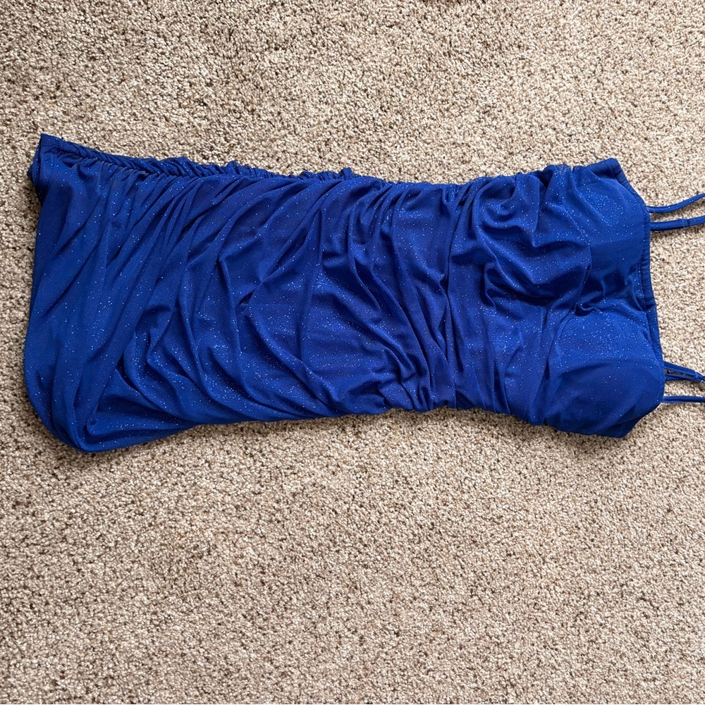 JC Penny Blue Radiante Couture Scrunched Homecoming Dress (OFFERS WELCOME)